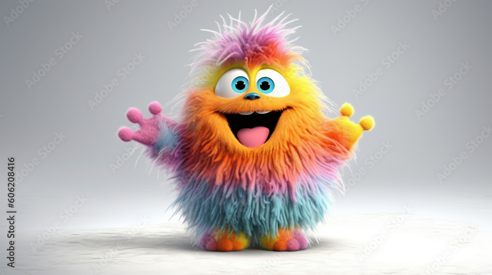 Rainbow monster. 3d creatures Rainbow monster. 3d creatures