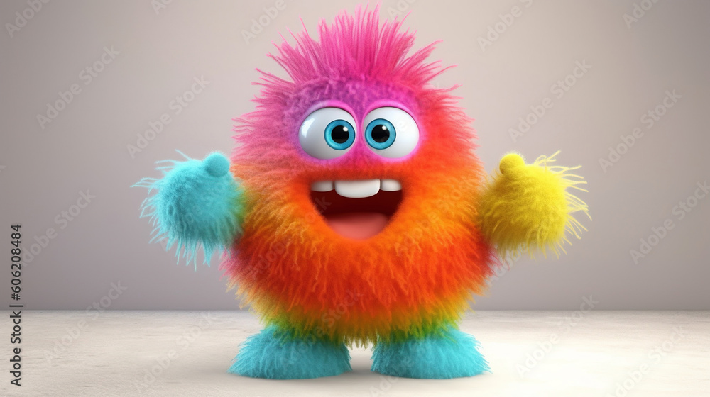 Rainbow monster. 3d creatures Rainbow monster. 3d creatures
