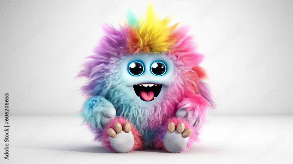 Rainbow monster. 3d creatures Rainbow monster. 3d creatures