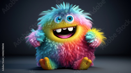 Rainbow monster. 3d creatures