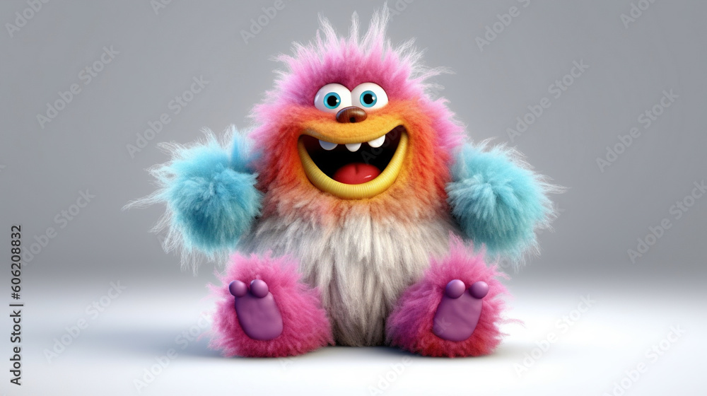 Rainbow monster. 3d creatures Rainbow monster. 3d creatures