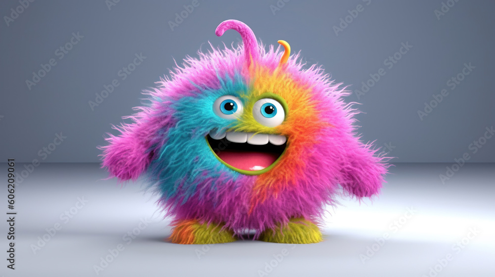 Rainbow monster. 3d creatures Rainbow monster. 3d creatures
