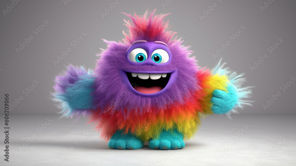 Rainbow monster. 3d creatures