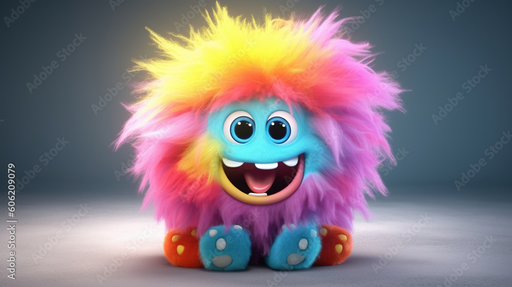 Rainbow monster. 3d creatures Rainbow monster. 3d creatures