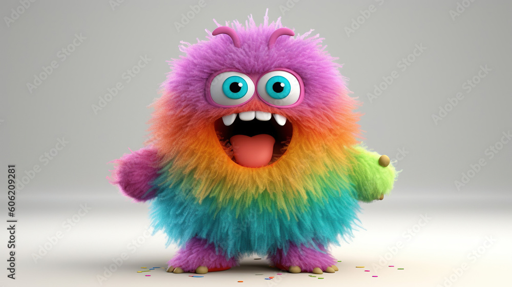 Rainbow monster. 3d creatures Rainbow monster. 3d creatures