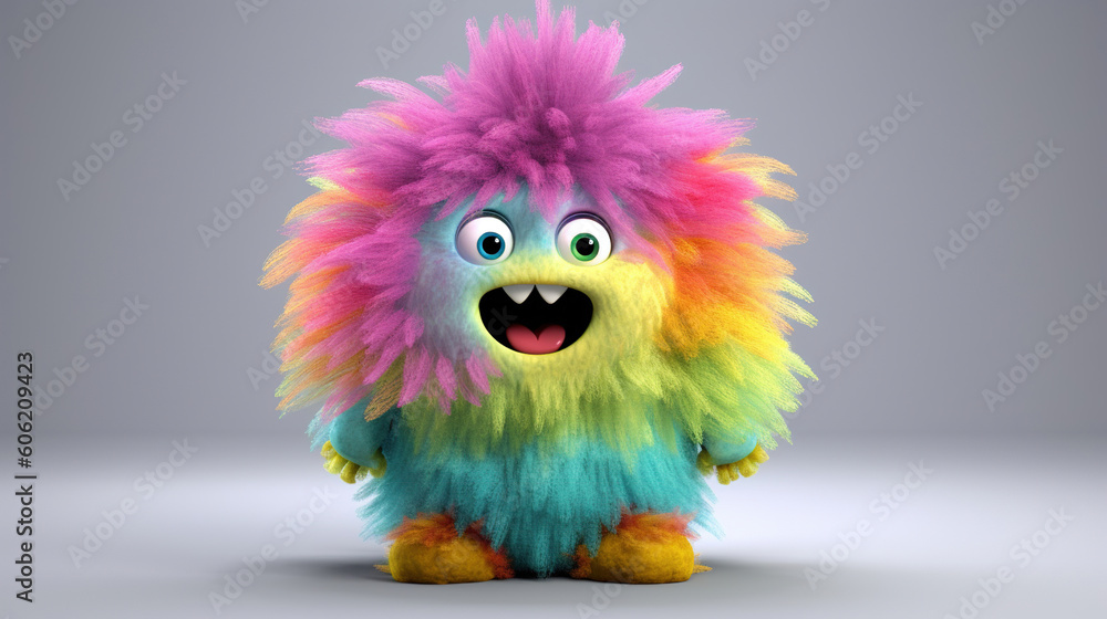 Rainbow monster. 3d creatures Rainbow monster. 3d creatures