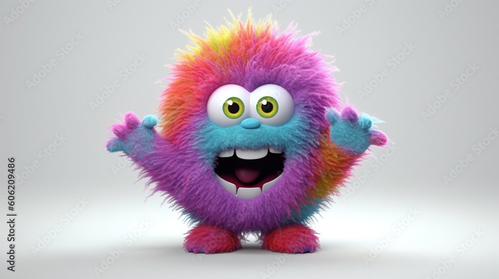 Rainbow monster. 3d creatures