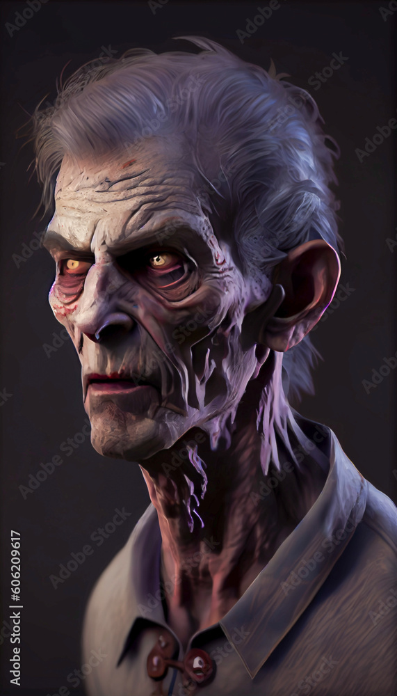 Generative AI render of a creepy Zombie Generative AI render of a creepy Zombie