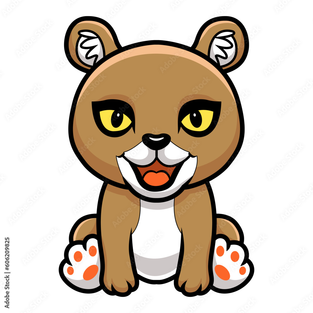 Obraz premium Cute little puma cougar cartoon