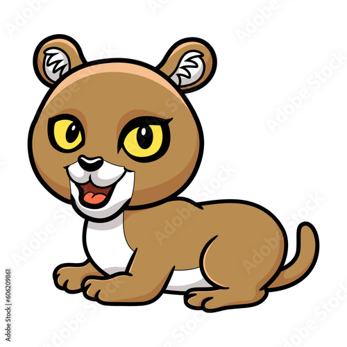 Cute little puma cougar cartoon
