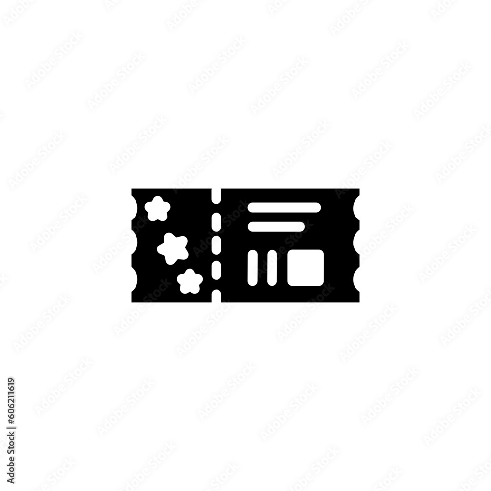 Fototapeta premium Circus Pass Ticket Solid Icon