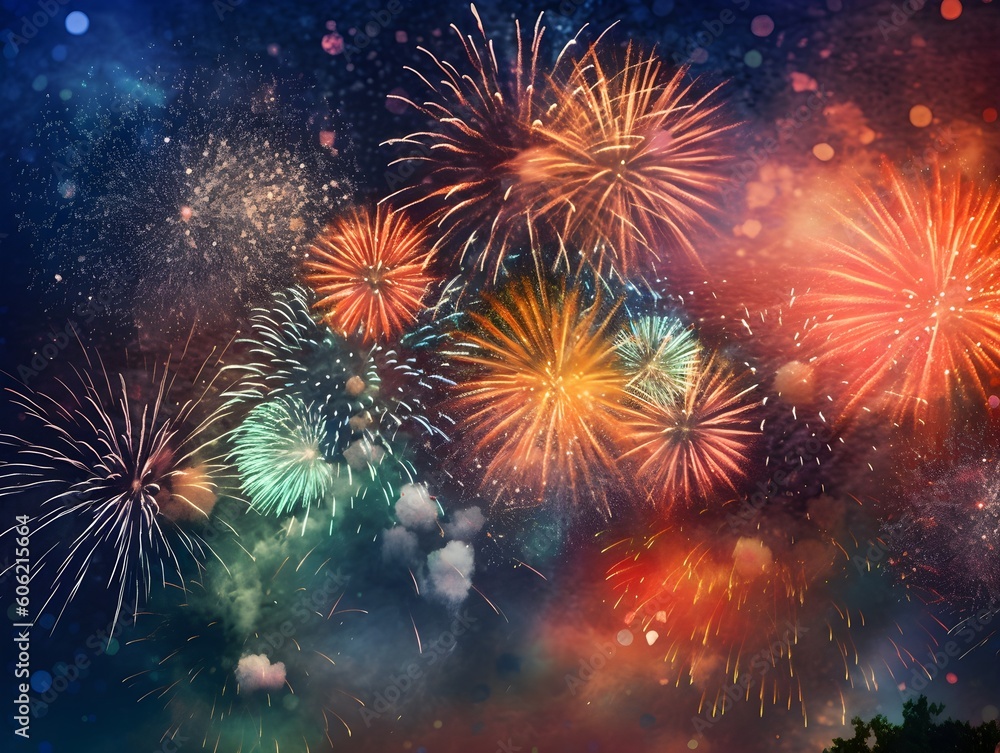Fototapeta premium fireworks in the night sky