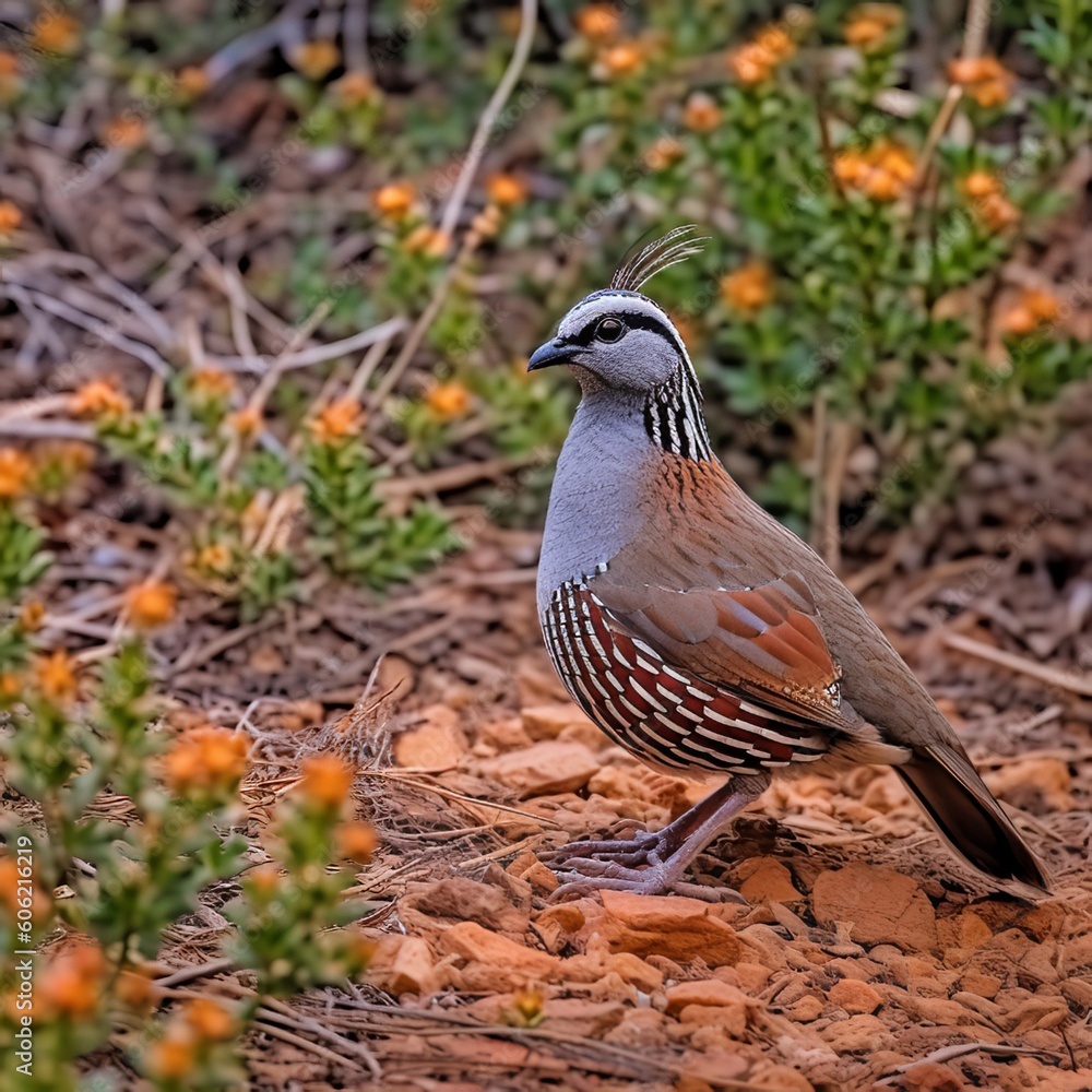 Graceful Quail in its Natural Habitat, A Delicate Beauty Graceful Quail in its Natural Habitat, A Delicate Beauty