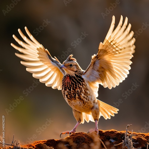 Quail Taking Flight, Wings Spread with Poise