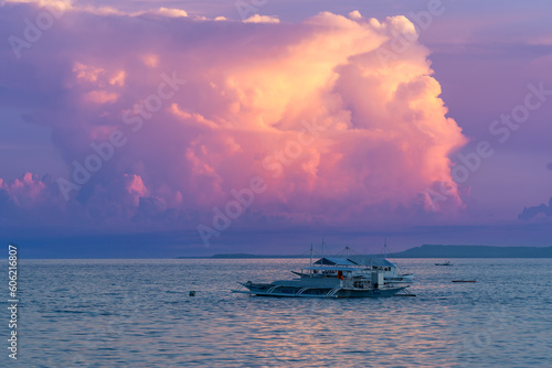 Sunset in Alona beach. Bohol, Philippines