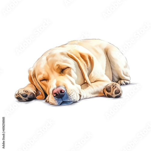 Labrador retriever in watercolor style on white background Generative AI.