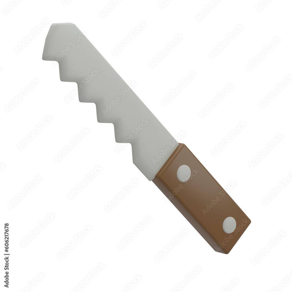 3D Bread Knife Illustration