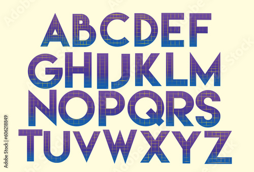 Duotone pattern, alphabet letters font
