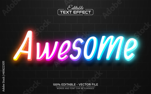 Awesome glowing neon style text effect