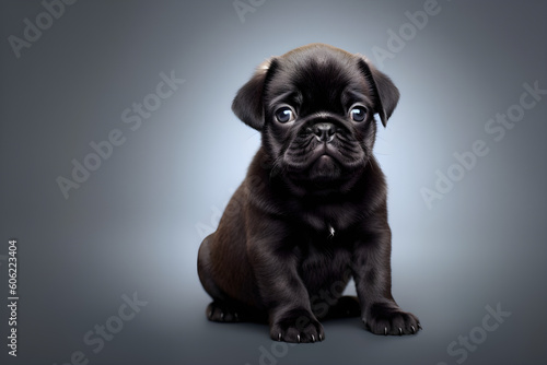 Cute puppy portrait studio shot, Generative AI, 