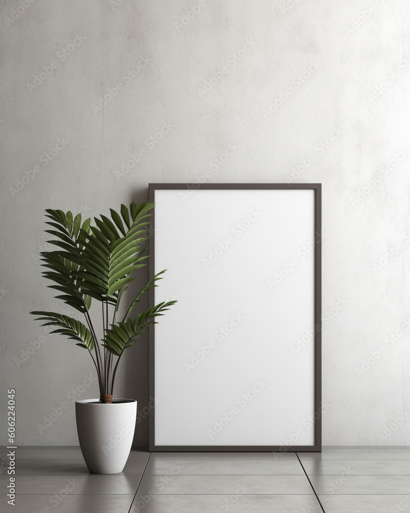 Living room interior mockup with frame - created with Generative AI technology Living room interior mockup with frame - created with Generative AI technology