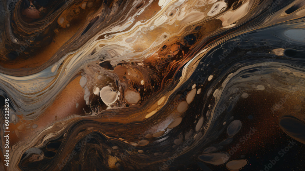 A close up of an abstract painting with gold and black marble texture Generative Ai A close up of an abstract painting with gold and black marble texture Generative Ai