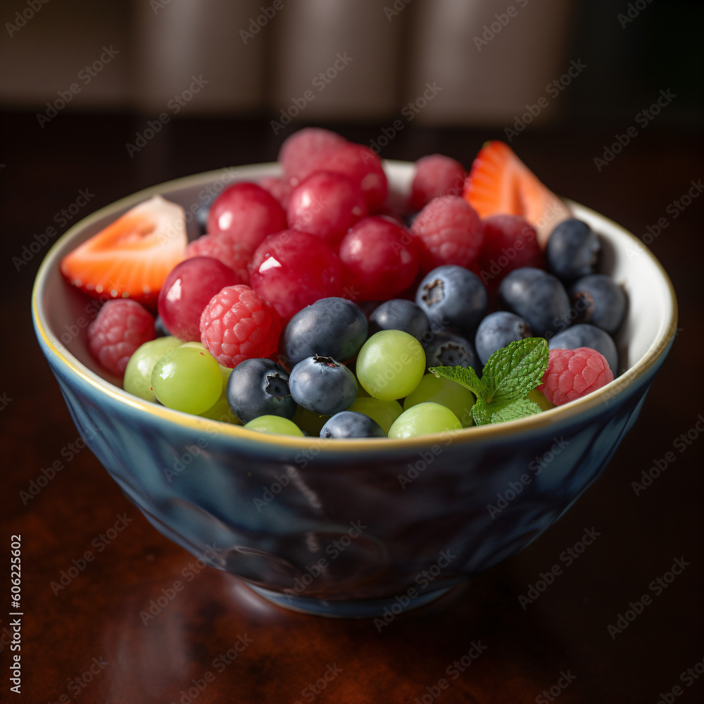 A bowl of fruit sitting on a table Generative Ai A bowl of fruit sitting on a table Generative Ai