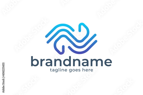 Wallpaper Mural letter n logo design, technology logo design, marketing logo design Torontodigital.ca