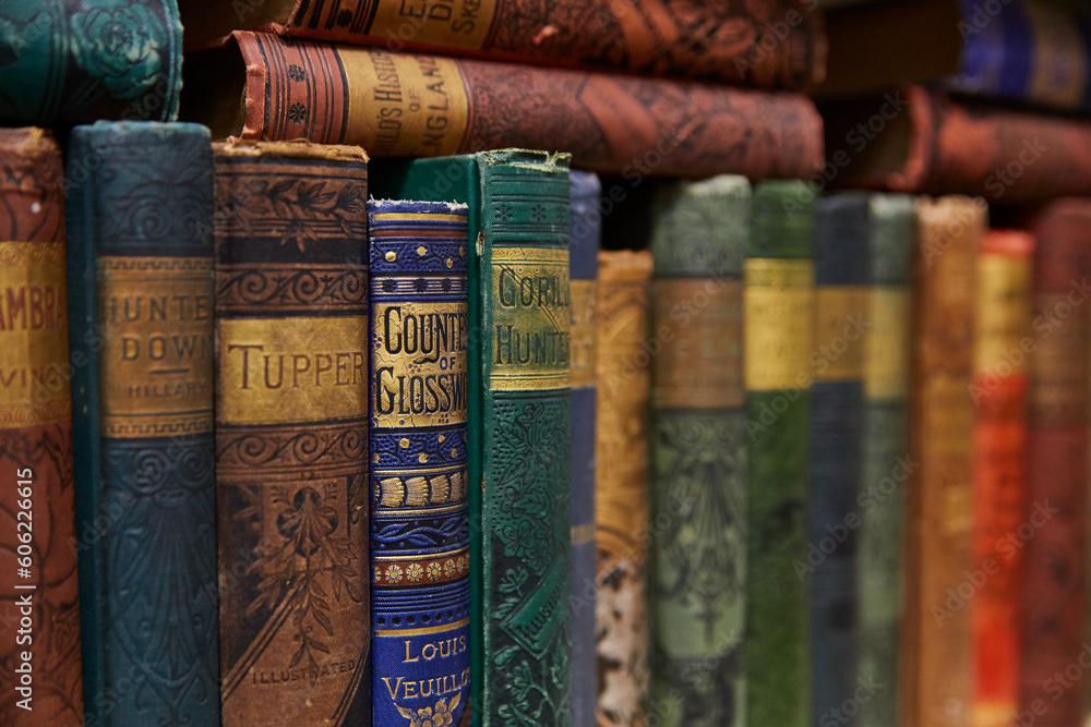 Background asset blurred books on shelf with colorful covers and textures Background asset blurred books on shelf with colorful covers and textures