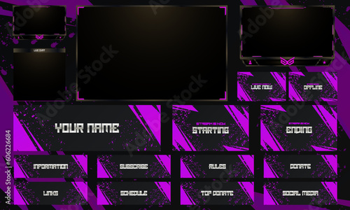 Twitch Overlay Live Stream template set © MDRAFIQUL