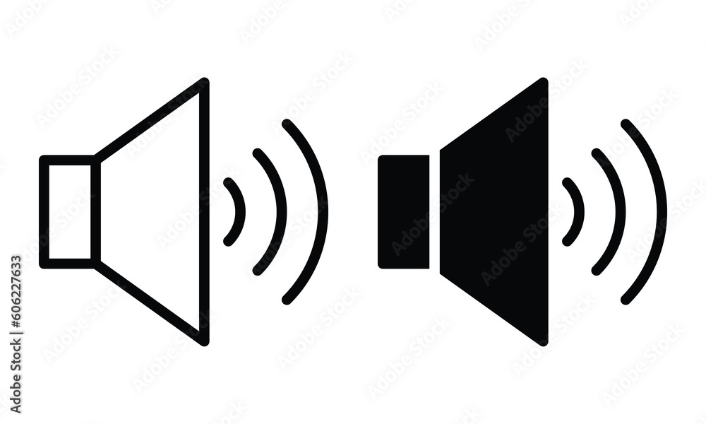 Volume icon with outline and glyph style. Volume icon with outline and glyph style.