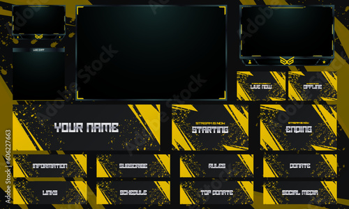Twitch Overlay Live Stream template set