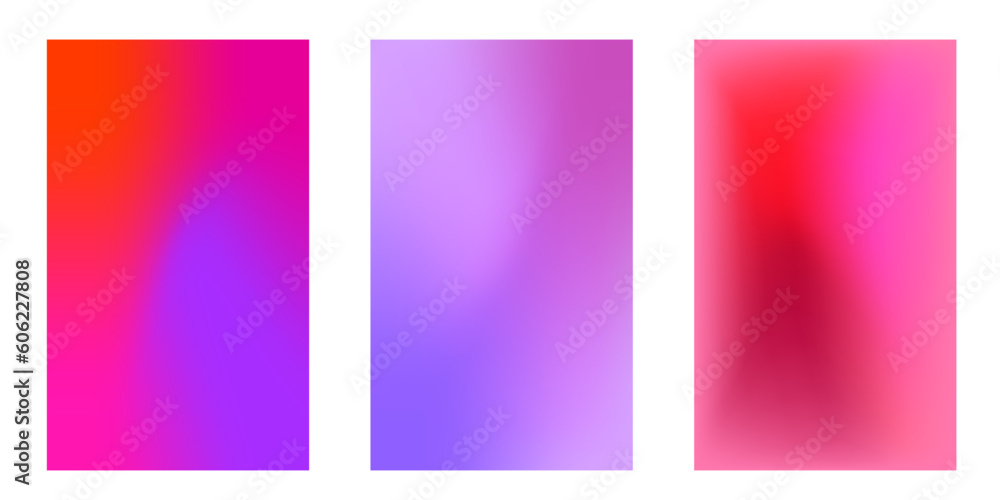 Set vector gradient background. Soft color background. Modern screen vector design for mobile app. Soft color gradients. Vector illustration.
