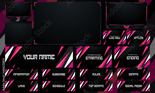 Twitch Overlay Live Stream template set