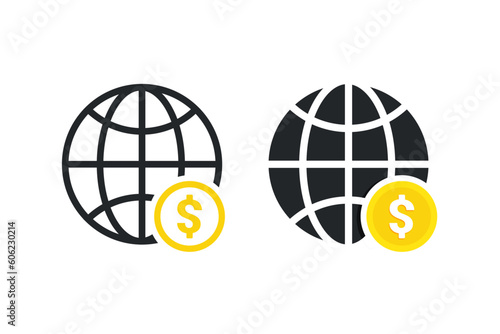 World money icon. Illustration vector
