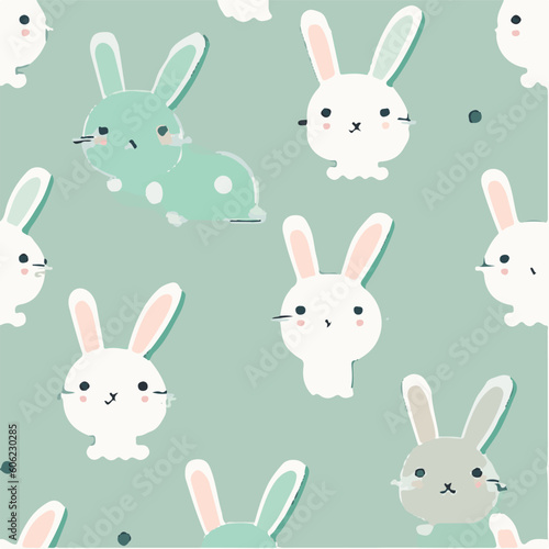 cute simple rabbit pattern  cartoon  minimal  decorate blankets  carpets  for kids  theme print design 