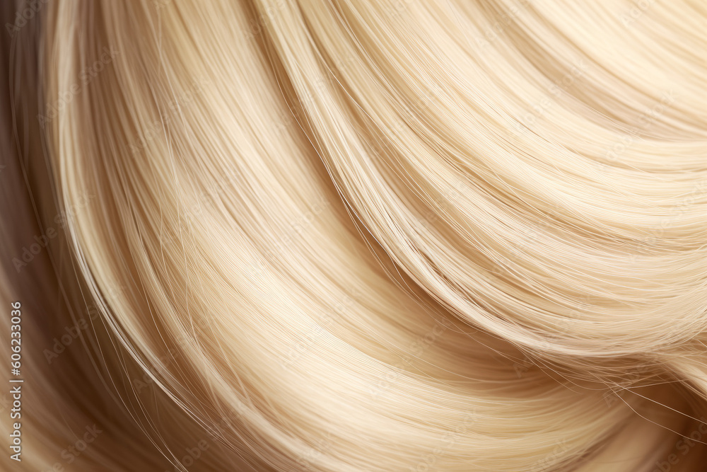 blond hair close-up as a background, created with Generative AI Technology - obrazy, fototapety, plakaty 