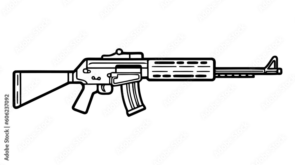 Assault rifle vector isolated on white background - Assault rifle weapon. Assault rifle vector isolated on white background - Assault rifle weapon.