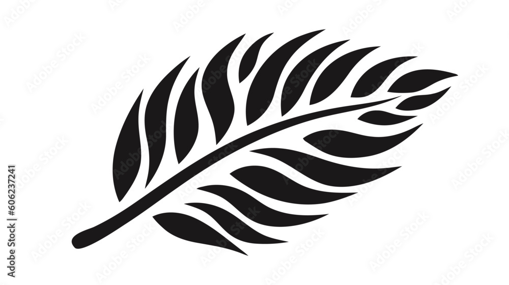 Fototapeta premium Eco icon black leaf vector illustration isolated on white background