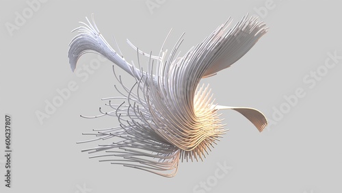 Digital 3D abstract on white background (ID: 606237807)