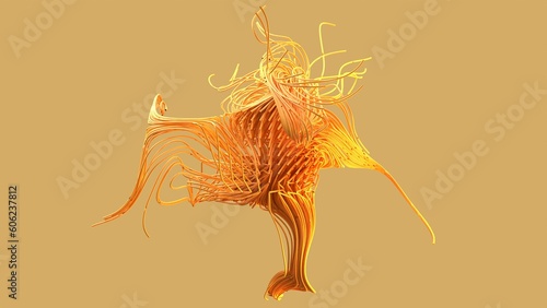 Digital 3D abstract on orange background (ID: 606237812)