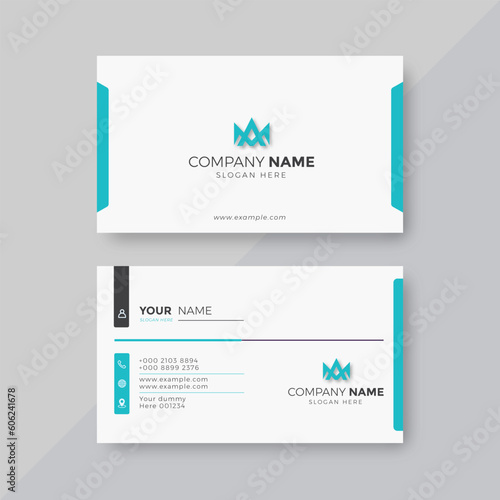 Professional Elegant blue and white Modern Business Card Design Template