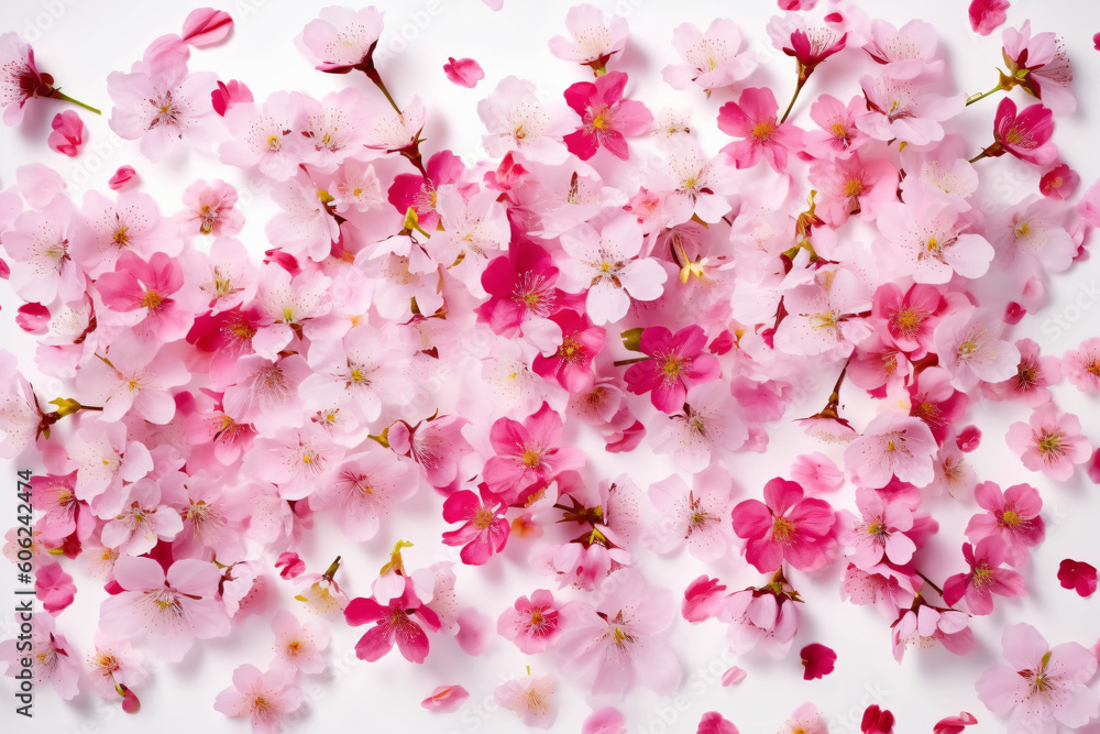 pink flower with white petals and pink stamens, Generative Ai pink flower with white petals and pink stamens, Generative Ai