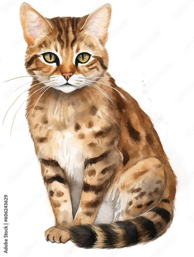 Naklejka premium Watercolor cat