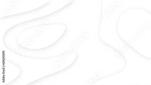 White papercut topography relief. Cover layout template with wavy layers and shadow, Paper cut art background, material design concept illustration.