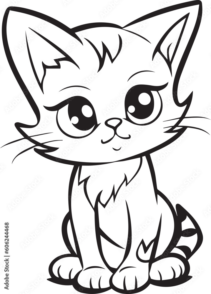 Black And White Cartoon Cat - Infoupdate.org