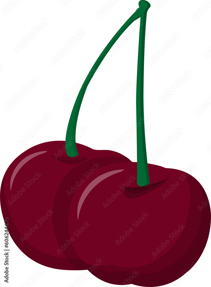 Red cherry icon or logo, healthy and delicious fruit Red cherry icon or logo, healthy and delicious fruit