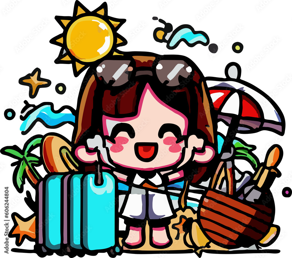 Vacation png graphic clipart design