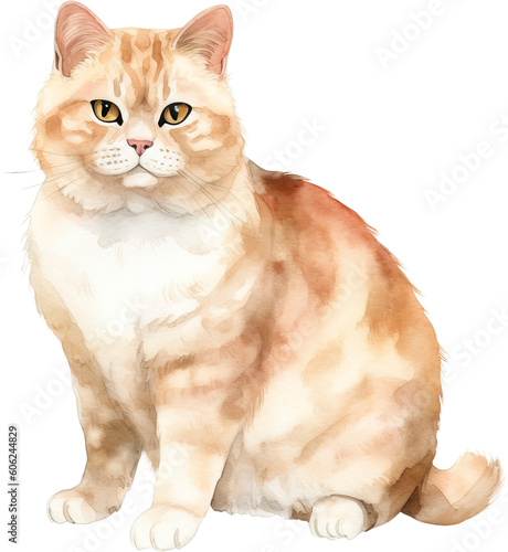 Watercolor cat PNG