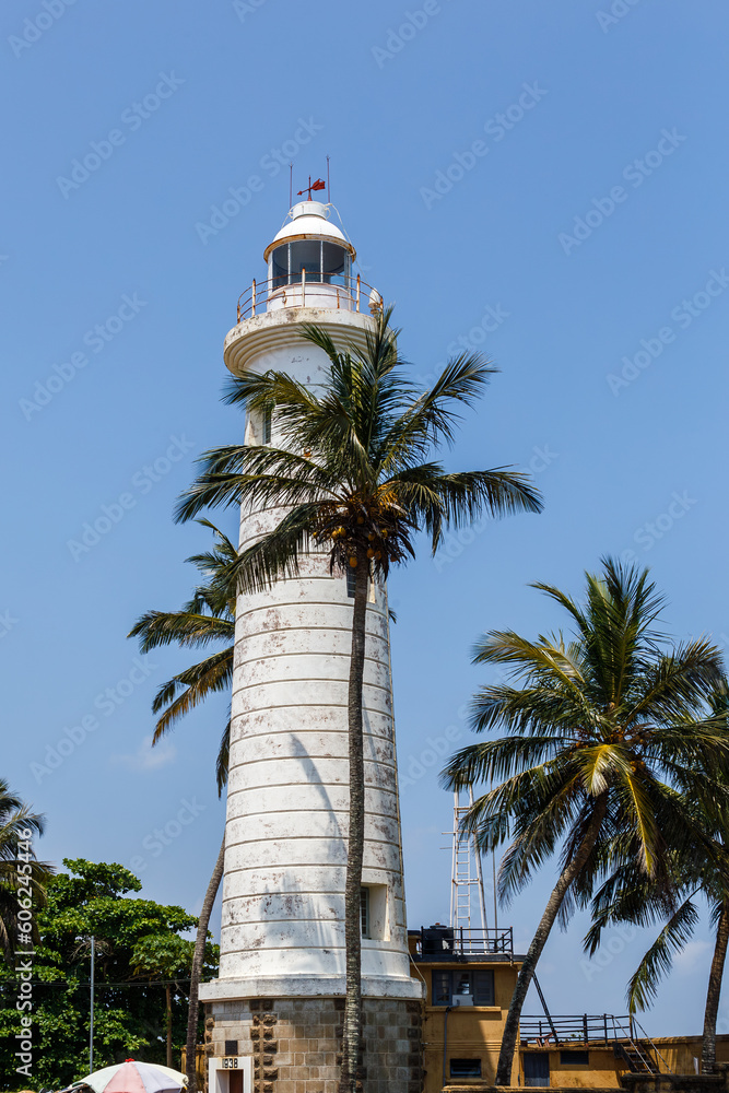 Galle Lighthouse in Sri Lanka at sunset
